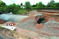 The railway tunnel collapsed as a result of the new Tesco superstore being built in the area near Ge