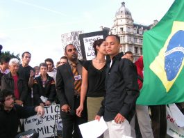 SEIU and Teamsters quit AFL-CIO ALESSANDRO PEREIRA (centre, right) cousin of Jean Charles seeking justice outside the House of Commo