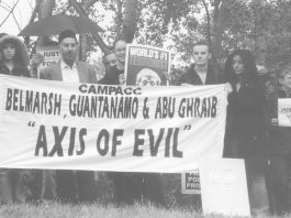 Demonstration outside Belmarsh prison last October against detentions without trial
