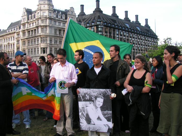 Vigil for Jean-Charles de Menezes in Parliament Square on July 29