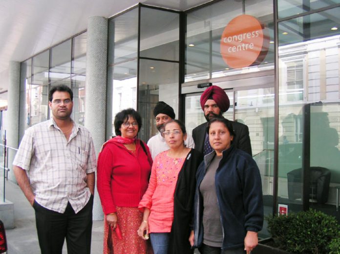 TGWU Gate Gourmet shop stewards during a break in their meeting yesterday at TUC headquarters with leaders of their union and TUC officials including General Secretary Brendan Barber. They said that members of Gate Gourmet management were also present