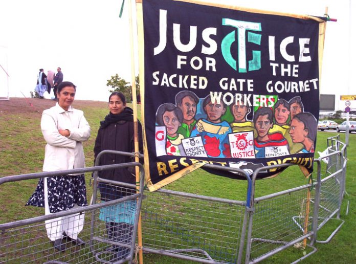 Gate Gourmet sacked workers out on the picket line yesterday, angry at the proposed settlement and determined to reject it