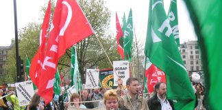RMT ‘Rail Against Privatisation’ demonstration in London on April 30 calls for the scrapping of the PPP privatisation of the Tube network