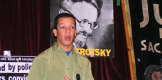 ALEX PEREIRA, cousin of Jean Charles de Menezes – who was murdered by the police at Stockwell tube on Friday 22nd July – addressing the News Line Anniversary Rally last Sunday