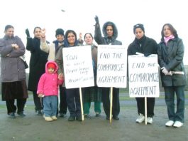 A determined but cold Gate Gourmet picket out at Heathrow yesterday. There is still no shelter or heat on the picket line but undeterred the locked out workers are picketing every day.