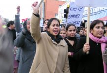 Locked-out Gate Gourmet workers demand the end of the  sell-out ‘Compromise Agreement’ on their march in Southall earlier this month