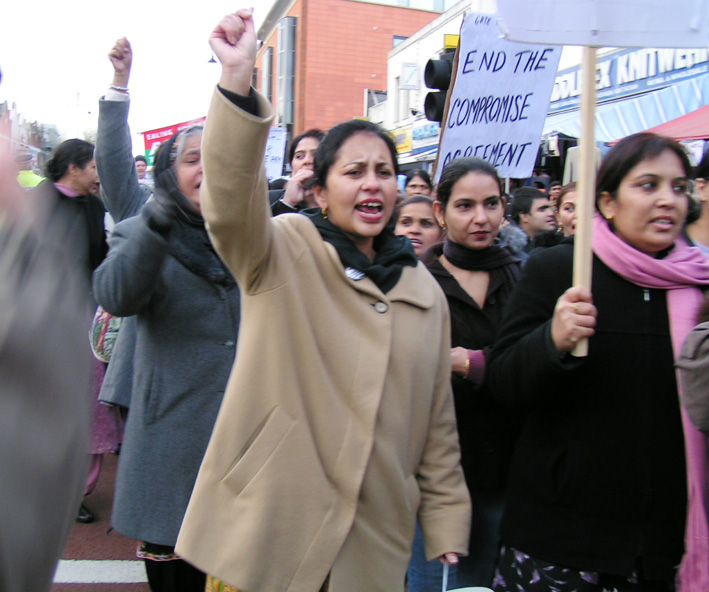 Locked-out Gate Gourmet workers demand the end of the  sell-out ‘Compromise Agreement’ on their march in Southall earlier this month