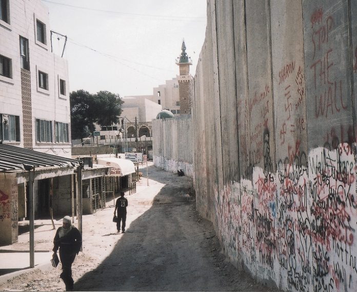 The Israeli Apartheid Wall at Abu Dis on the outskirts of Jerusalem – the Israelis have begun to build the ‘third phase’  of the wall to encircle Bethlehem and Hebron