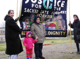 Gate Gourmet workers battling a rapacious employer in both Heathrow, London and Düsseldorf, Germany (see feature)