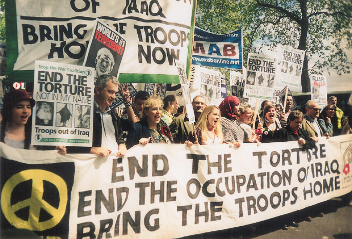 London demonstration in May 2004 calling for an end to the occupation of Iraq
