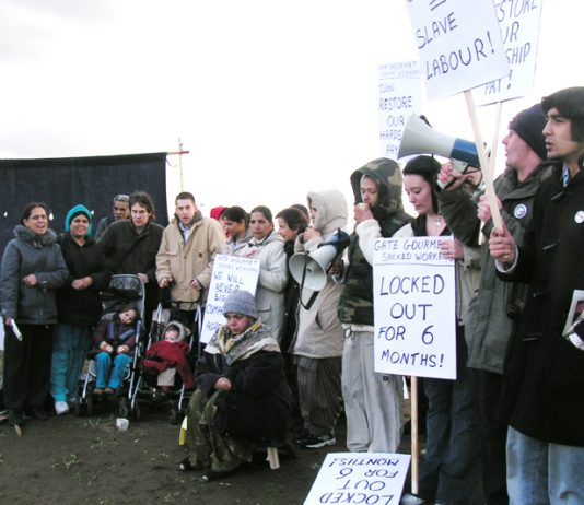 Section of the mass sixth month picket near Beacon roundabout, Heathrow yesterdayeacon
