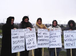 Abbas Urges ‘Popular And Peaceful Resistance’ Gate Gourmet locked-out workers on the picket line yesterday