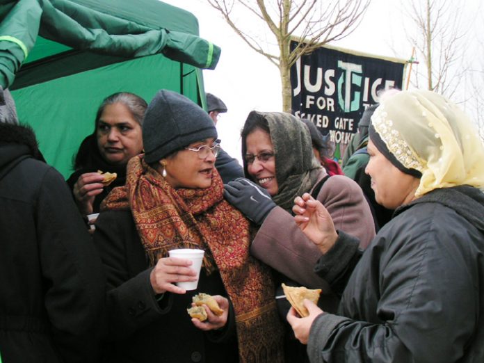The Gate Gourmet locked-out workers made lots of food and were in high spirits on the picket line