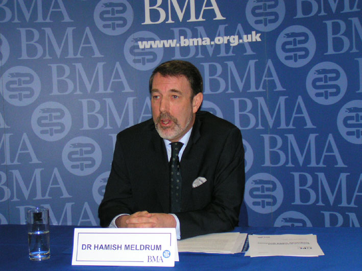 DOCTOR HAMISH MELDRUM addressing yesterday’s press conference