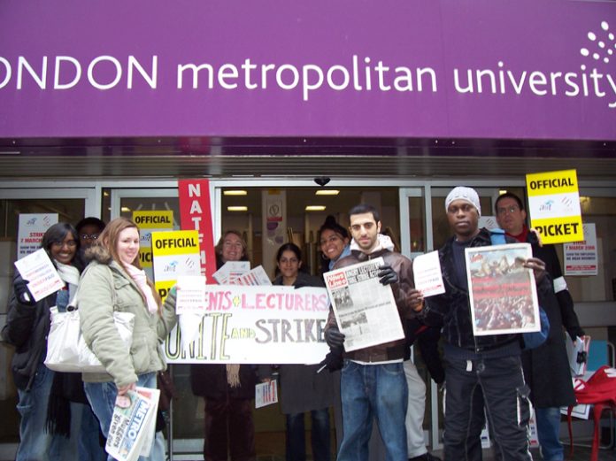 Students joined lecturers’ picket line during their strike action earlier this month