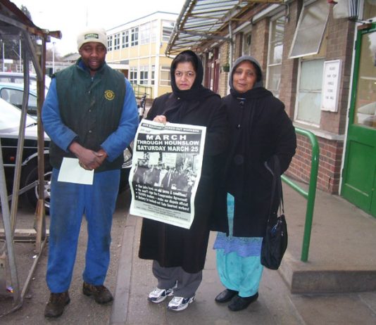 Gate Gourmet locked-out workers getting support at the Hillingdon council depot