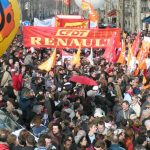 Trade union banners on last Saturday’s 500,000-strong march against the ‘CPE’ first job contract attack on young workers