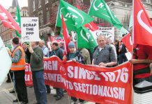 ‘Rail Against Privatisation’ demonstration on April 30 last year condemns the Public-Private Partnership of the Underground network