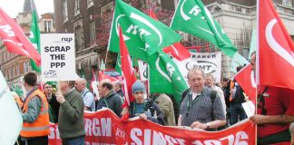 ‘Rail Against Privatisation’ demonstration on April 30 last year condemns the Public-Private Partnership of the Underground network