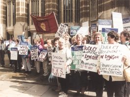 Dudley Hospital workers lobbying the Department of Health against the PFI privatisation of their hospital