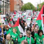 Marchers in London last May demand an end to the Israeli occupation of Palestine