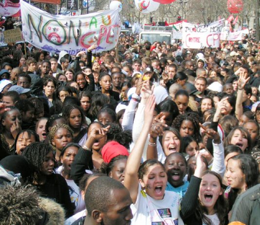 French youth at he head of the one miilion-strong march against the CPE in Paris on April 4 – after the withdrawal of the CPE yesterday French youth are now determined to take the struggle forward to a socialist society
