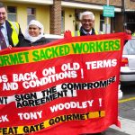 Gate Gourmet sacked workers receive full support from paul Brown, T&G convenor  and Jagi Vadgama, Chairman of Fulwell bus garage
