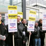 AUT and NATFHE pickets at the London College of Communication during their strike on March 7th