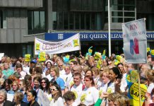 Nurses rallying at Westminster last week demanded strike action to stop the job cuts