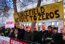 Firefighters who tackled the Buncefied blaze picketing 10 Downing Street against plans to severely cut the Herts fire service