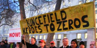 Firefighters who tackled the Buncefied blaze picketing 10 Downing Street against plans to severely cut the Herts fire service