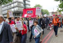 A section of the 5,000-strong march on June 1st when lecturers’ leaders pledged they would carry on with the exams boycott and fight for a decent offer from the employers