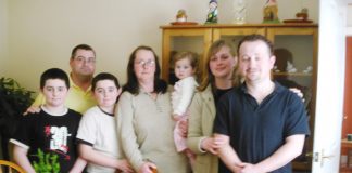 GMB ex-Southwark council caretaker STEVE BARRETT (rear, left) with his family