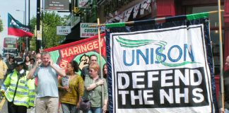 Hospital workers marching through Haringey on June 24 to keep the hospital open