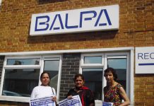 Gate Gourmet locked-out workers outside BALPA offices yesterday campaigning for their first anniversary rally