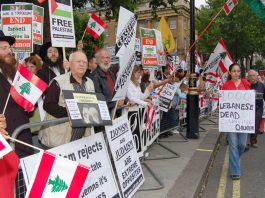 A section of last Friday evening’s picket opposite Downing Street