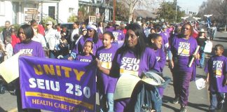 SEIU marching for ‘Healthcare for all’ in Oakland California