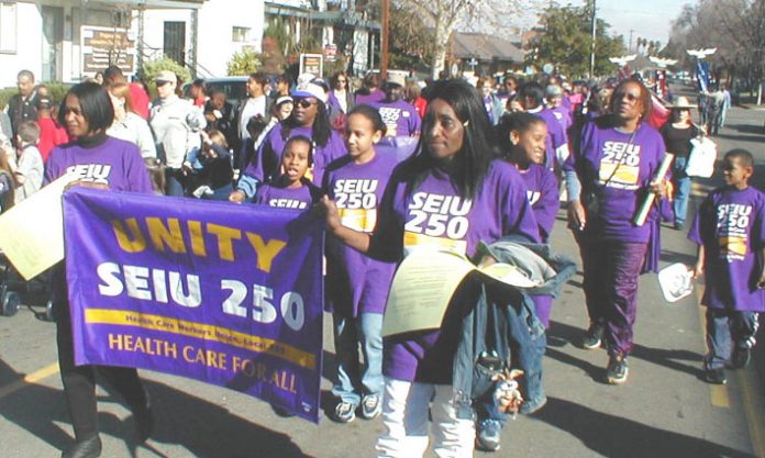 SEIU marching for ‘Healthcare for all’ in Oakland California