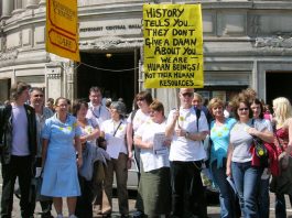 END SCANDAL OF MALNOURISHED PATIENTS – says Age Concern RCN National rally in London in May against all cuts in the NHS budget