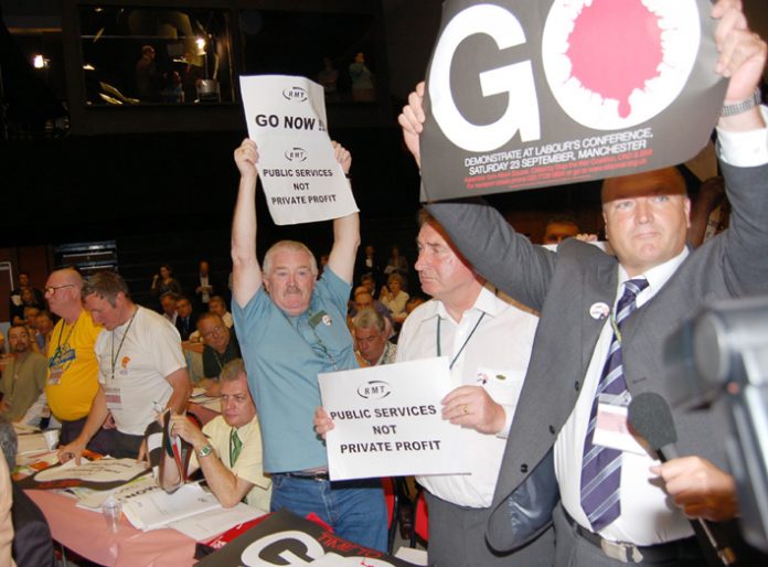 RMT leader BOB CROW and his delegation demand that Blair go