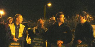 Striking NHS Logistics workers on the picket line in Maidstone on Tuesday night