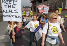 5,000 residents and NHS workers marched through Nottingham last Saturday demanding that the trade unions take action to defend the NHS