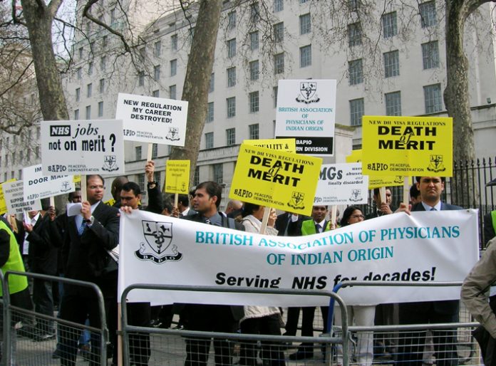 Overseas doctors outside Downing Street protest against discrimination – Donaldson proposes that the GMC lose its management of the PLAB (Professional and Linguistic Assessment Board)