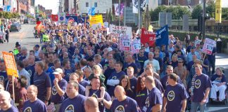 Cambridge and Norfolk firefighters took part in the 7,000-strong march through Liverpool on September 15 in support of striking Merseyside firefighters