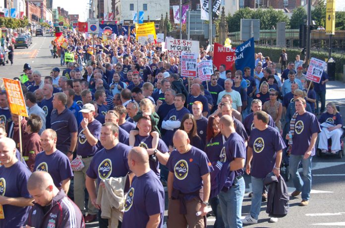 Cambridge and Norfolk firefighters took part in the 7,000-strong march through Liverpool on September 15 in support of striking Merseyside firefighters
