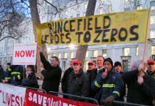 Hertfordshire firefighters lobbied Downing St in March over the announced closure of fire stations, rather than attend  Blair’s reception for Buncefield fire heroes