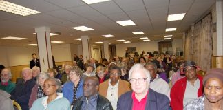 The audience at last Thursday night’s Save Whipp’s Cross Hospital meeting