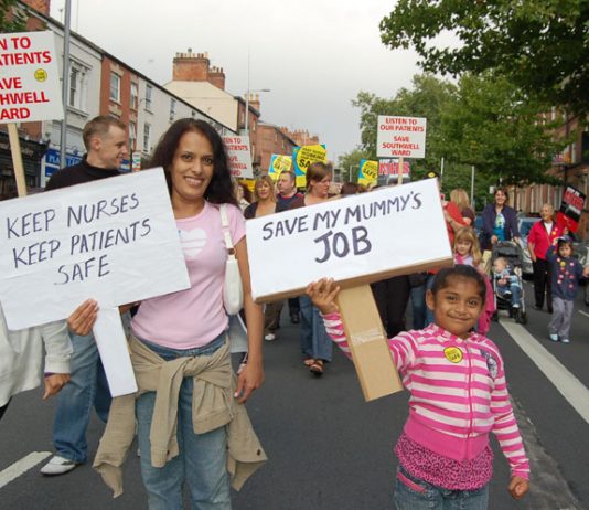 Marchers in Nottingham on September 23 determined to fight any cuts to the NHS