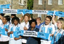 ‘NHS Together’ lobby of parliament demanding no cuts in the NHS