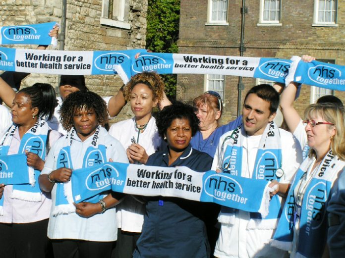 ‘NHS Together’ lobby of parliament demanding no cuts in the NHS